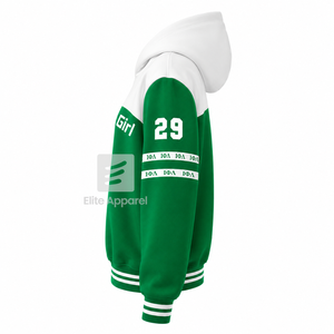 Custom Iota Phi Lambda sorority <b>Hoodie</b> embroidered logo on front green and <b>white</b> color full sleeve cotton for female - Product Image 4