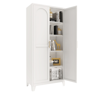Armadio di Stoccaggio in Metallo Bianco Modello 71 2 con Ripiani Regolabili per Camera da Letto, Soggiorno e Cucina - Product Image 5