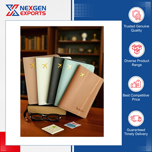 Cartera de Cuero Genuino de Lujo para Pasaporte y Tarjetas de Crédito con Bloqueo RFID, Cierre Plegable, Origen India - Product Image 2