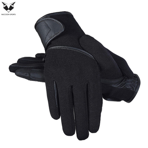 Guantes de equitación de verano de cuero genuino transpirables, de dedo completo, antideslizantes, ligeros, talla L, color negro sólido, personalizables para - Product Image 2