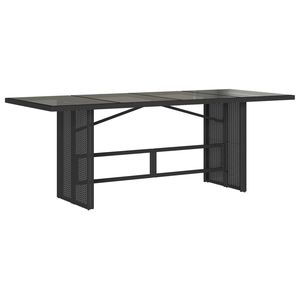 Set da Pranzo da Giardino in Rattan PE Nero per 6 Persone con Braccioli Regolabili, Arredamento da Esterno in Stile Contemporaneo - Product Image 3