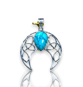 Colgantes de Plata de Ley 925 con Forma de Luna Creciente y Piedra Preciosa con Corte de Lágrima, Joyería Fina, Regalos de San Valentín a Precio de Mayoreo - Product Image 1
