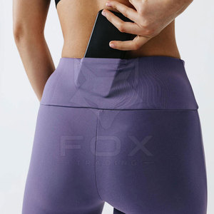 Leggings de yoga en tricot à taille élastique de bonne qualité, confortables, avec logo personnalisé, prix abordable, vente en ligne - Product Image 6