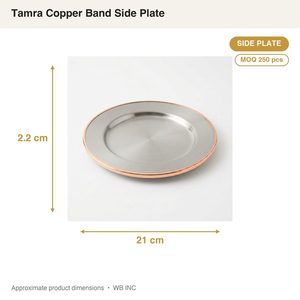 Handmade SS304 <b>Side</b> <b>Plate</b> 21 cm Satin Steel with Copper Edge Tamra Copper Band Home Decor Hotel Wedding Band <b>Side</b> <b>Plate</b> - Product Image 4