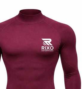 Wholesale Customized Front Logo Men Knitted <b>Compression</b> <b>Shirts</b> Long Sleeve Breathable Eco-Friendly Quick Dry Spandex/Polyester - Product Image 5