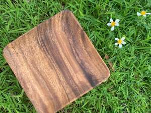 Plateau de service rectangulaire en bois avec bords arrondis, plateau de présentation de sushi en bois naturel pour restaurant, maison, repas et traiteur - Product Image 4