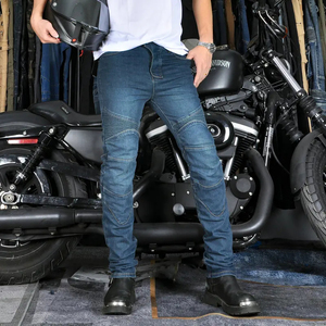 Nuevos pantalones de moto para mujer, vaqueros de motociclista, anticaída, estilo clásico, estilo ecuestre, de cintura alta y longitud completa. - Product Image 3