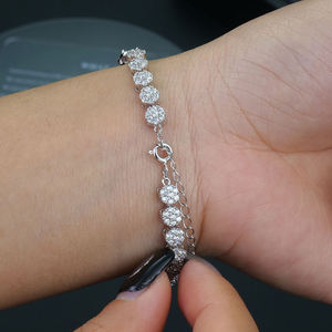 Pulsera de Diamantes con Corte Marquesa en Oro Blanco para Mujer, Chapada en Rodio, Joyería de Lujo con Certificación GIA para Bodas - Product Image 3