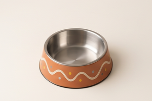 Tazón para Mascotas con Diseño de Puntos Ondulados, Base Antideslizante, Color Naranja, para Perros y Gatos, Venta al Por Mayor, Suministros de Alimentación Modernos, OEM - Product Image 4