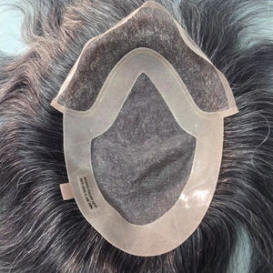 Peluca de Cabello Humano con Encaje Frontal Mono, Cabello Chino Virgen Remy, Parches de Cabello, Liso Kinky, Ondulado de Agua, Ondulado Profundo 1b+gris - Product Image 1