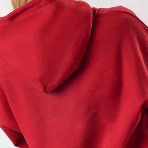 Sweat à capuche rouge pour femme, pull en polaire à manches longues, style décontracté streetwear, coupe ample, vêtement de mode pour tous les jours - Product Image 4