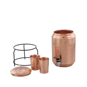 Distributeur d'eau en cuivre de qualité supérieure, style vintage, grande capacité avec couvercle, pour usage domestique - Product Image 3