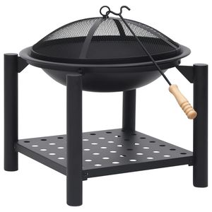 21.3\"x21.3\"x21.7\" Steel <b>Fire</b> Pit with <b>Poker</b> for Outdoor Gathering - Product Image 2