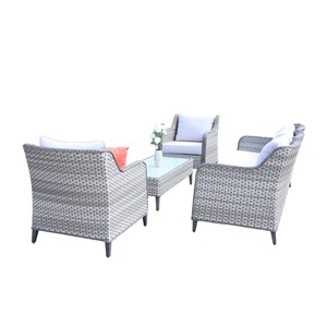 Contemporary <b>Outdoor</b> Rattan <b>Sofa</b> Set with UV-Resistant PE <b>Wicker</b> and Waterproof Cushions for Garden Use - Product Image 4