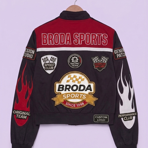 Wholesale OEM ODM Custom Made Embroidered Motorcycle F1 <b>Racing</b> Premium Quality Vintage Varsity Nascar <b>Jacket</b> Stand Patchwork - Product Image 2