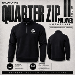 Sweat-shirt à col zippé Premium Solid Winter Quarter Zip EW-MSS-620 pour homme, vêtements de sport décontractés, coton molletonné, coupe classique, coupe-vent - Product Image 6