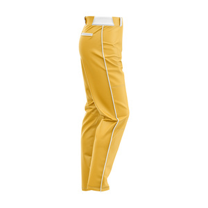 Pantalones de béisbol personalizables para hombre con franja blanca y logotipo bordado, corte regular, cierre de botones, 100% poliéster, absorción de humedad - Product Image 5