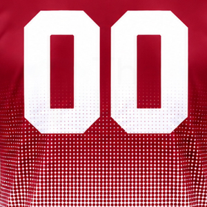 T-shirt en tricot à manches courtes pour homme, motif à pois rouge et blanc dégradé, col rond, coupe décontractée, séchage rapide, polyester - Product Image 5