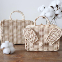 Valise en rotin de petite taille pour bébé et enfant en bas âge, faite à la main, adorable valise en forme de lapin, prix le plus bas