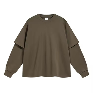 Sweat-shirt d'hiver pour homme, à double couche, manches longues, logo personnalisé brodé, coupe ample, unisexe, service OEM - Product Image 5