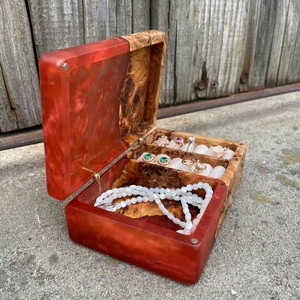 <b>Red</b> epoxy jewelry box <b>bracelet</b> holder jewelry organizer box jewelry box resin jewelry box rings box - Product Image 1