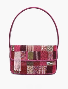 Handmade <b>Beaded</b> Untamed Autumn <b>Purse</b> Striped Pattern Flap Closure Winter Shoulder Bag Gift Bohemian Style handmade Bag Wholesale - Product Image 5