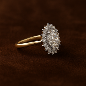 IGI Certified Oval Cut Lab Grown Diamond Engagement <b>Ring</b> 14K/18K Gold CVD Diamond <b>Solitaire</b> Halo <b>Ring</b> Minimalist Bridal Jewelry - Product Image 2