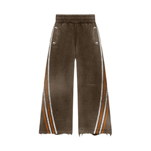 Conjunto de Sudadera con Capucha y Pantalones Acampanados de Felpa de Algodón de Dos Piezas para Hombre, con Estampado de Pedrería Personalizado y Estilo Jogger - Product Image 4