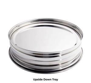 Premium Stainless Steel Deluxe Holy Communion Tray 33 Cups Center Bread <b>Plate</b> Stable Bottom <b>Ring</b> No Lid Durable Dishwasher Safe - Product Image 6