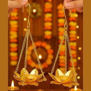 Porte-bougie suspendu en laiton en forme de lotus, résistant à la chaleur, pour les activités religieuses - Product Image 4