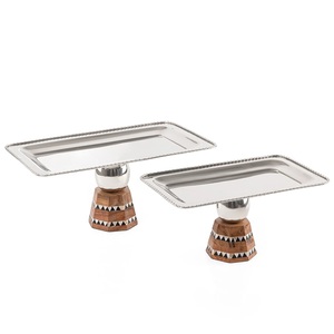Set of Two Rectangle Sustainable Decorative Handmade Eco-Friendly Multi-functional Durable Chocolate <b>Tray</b> Platter - Product Image 1