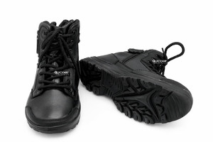 Black Leather Safety Tactical Training Work <b>Boots</b> Anti-Slip Breathable Lace-up OEM ODM - Product Image 5