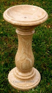 Colonne de Fontaine à Oiseaux en Marbre Naturel Faite à la Main pour Décoration de Jardin - Fabricant Grossiste - Product Image 3