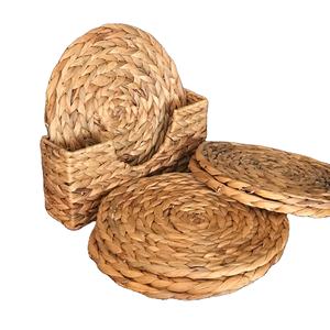 ราคาถูกขายส่งผักตบชวา Placemat ฟางที่มีผู้ถือกรณี - Product Image 1