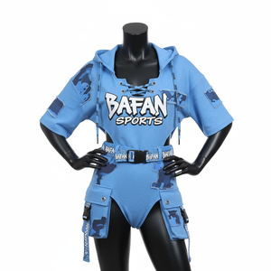 Traje de Baño para Mujer, 200 GSM, Tela de Poliéster y Spandex, Azul Cielo, Panel Utilitario, Logotipo Personalizado - Product Image 4