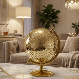 Globo terráqueo de escritorio de hierro, plástico y vidrio |   Globo Terráqueo Decorativo para Mesa de Oficina |   Globo Terráqueo Educativo Moderno para Decoración del Hogar u Oficina - Product Image 2