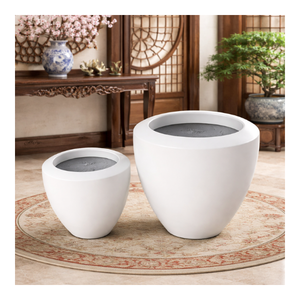 Pots à plantes en fibre de verre prêts à être expédiés, pots décoratifs contemporains pour plantes d'intérieur/extérieur, pots de jardin de bonne qualité - Product Image 1