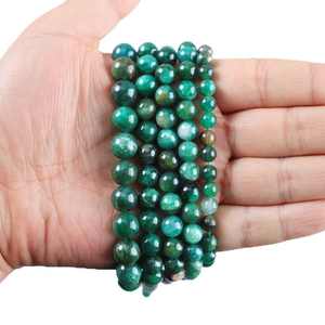 Perles rondes lisses en azurite verte naturelle, multicolores, pour la fabrication de bijoux, bracelets, colliers, accessoires DIY - Product Image 2
