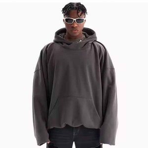 Fashion High Collar Heavyweight Oversized Winter <b>Hoodie</b> with Digital Printing and <b>Plain</b> Dyed Custom Logo for <b>Men</b> Streetwear - Product Image 5