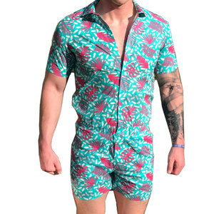 <b>Men</b> <b>Rompers</b> Lightweight Cotton Casual Summer Short Sleeve Outdoor Travel Fashion Trendy Sport Relaxed Outfit - Product Image 1
