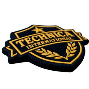 Écusson brodé noir et or Technica International, motif étoile et couronne de lauriers, pour vestes, sacs, uniformes et vêtements - Product Image 4