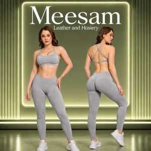 Ensemble de yoga 2 pièces en Spandex et Nylon respirant, ensemble de yoga 3 pièces en Spandex et Nylon, ensemble de yoga écologique en Spandex taille mi-haute - Product Image 4