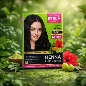 Stela Care Henné Noir 10g |   Coloration capillaire à base de plantes de qualité supérieure |   Couverture longue durée des cheveux noirs et gris |   Exportateur indien - Product Image 2
