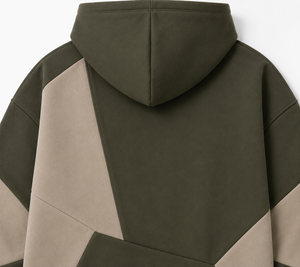 Sweat à capuche oversize en polaire pour homme, dernier design, patchwork color block, poche avant, style streetwear, vêtement d'automne - Product Image 5