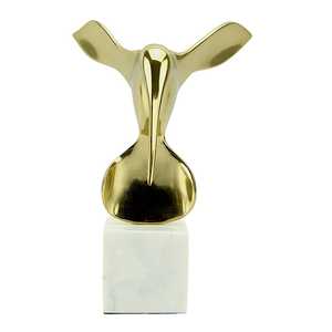 26cm H X 23cm W X 18cm L Aluminium Abstract Gold Bird Sculpture Handmade Eco-Friendly Contemporary Art Figurine Tabletop Baptism - Product Image 5