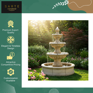 Fuente de Jardín Moderna de Mármol de Gran Tamaño, Ecológica y de Alta Calidad, Cascada en Cascada, Montaje en Suelo, para Hotel o Villa de 5 Estrellas - Product Image 2