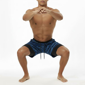 Wholesale Men's Sporty 2 in 1 <b>Compression</b> Liner Training <b>Shorts</b> 100% Polyester Mid Waist ODM Supply Board <b>short</b> for boys - Product Image 4