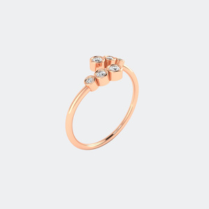 0.15CTW Round Bezel <b>Open</b> Cluster Setting Minimalist <b>Ring</b> - Product Image 6