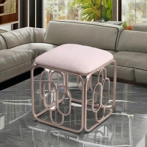 Taburete otomano con Base redonda de metal puff - Product Image 5