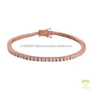 Hip Hop estilo 925 plata esterlina pulsera Unisex corte cuadrado laboratorio cultivado impermeable diamante helado tenis pulsera - Product Image 2